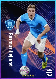 Rasmus Højlund eFootball 2026 player card, 80 OVR CF