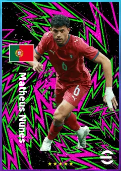 Matheus Nunes eFootball 2026 player card, 81 OVR CMF