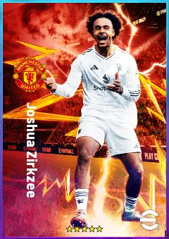 Joshua Zirkzee eFootball 2026 player card, 80 OVR CF