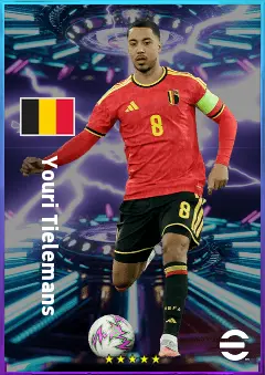 Youri Tielemans eFootball 2026 player card, 81 OVR CMF