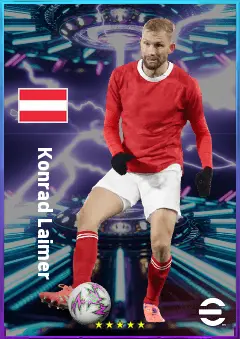 Konrad Laimer eFootball 2026 player card, 81 OVR CMF