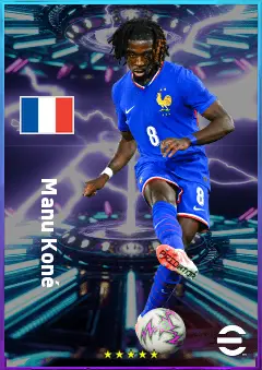 Manu Koné eFootball 2026 player card, 81 OVR CMF