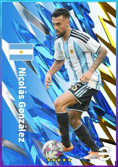 Nicolás González eFootball 2026 player card, 81 OVR RWF