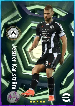 Jesper Karlström eFootball 2026 player card, 78 OVR DMF