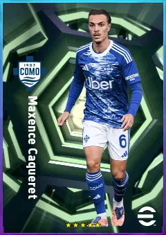 Maxence Caqueret eFootball 2026 player card, 80 OVR CMF