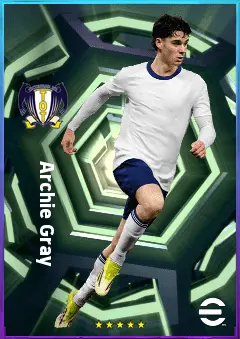 Archie Gray eFootball 2026 player card, 81 OVR DMF