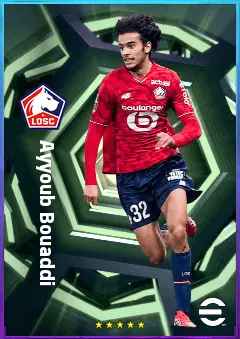 Ayyoub Bouaddi eFootball 2026 player card, 80 OVR CMF