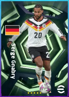 Serge Gnabry eFootball 2026 player card, 83 OVR LWF