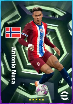 Antonio Nusa eFootball 2026 player card, 81 OVR LWF