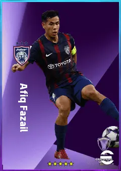 Afiq Fazail eFootball 2026 player card, 77 OVR DMF