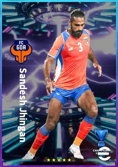 Sandesh Jhingan eFootball 2026 player card, 77 OVR CB