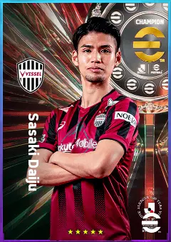 Sasaki Daiju eFootball 2026 player card, 78 OVR AMF