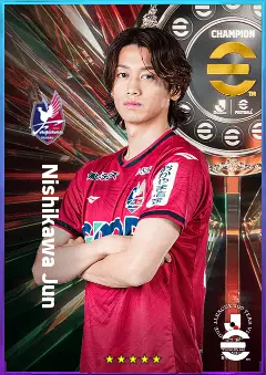 Nishikawa Jun eFootball 2026 player card, 77 OVR SS