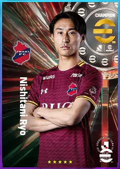 Nishitani Ryo eFootball 2026 player card, 77 OVR CMF