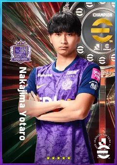 Nakajima Yotaro eFootball 2026 player card, 77 OVR CMF