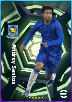 Andrey Santos eFootball 2026 player card, 81 OVR CMF