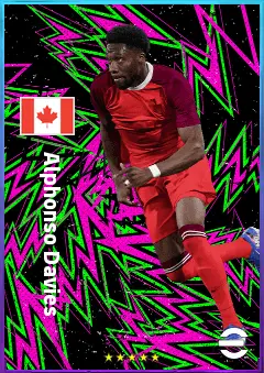 Alphonso Davies eFootball 2026 player card, 83 OVR LB