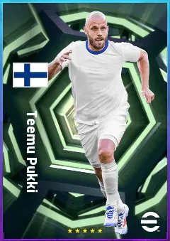 Teemu Pukki eFootball 2026 player card, 77 OVR CF