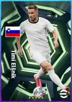 Timi Elšnik eFootball 2026 player card, 77 OVR CMF