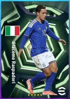 Giacomo Raspadori eFootball 2026 player card, 81 OVR SS