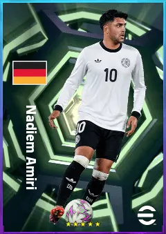 Nadiem Amiri eFootball 2026 player card, 80 OVR CMF
