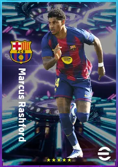 Marcus Rashford eFootball 2026 player card, 82 OVR LWF