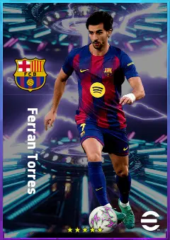 Ferran Torres eFootball 2026 player card, 82 OVR LWF