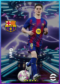 Gavi eFootball 2026 player card, 83 OVR CMF