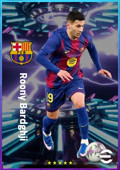 Roony Bardghji eFootball 2026 player card, 80 OVR RWF
