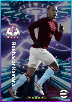 Boubacar Kamara eFootball 2026 player card, 82 OVR DMF