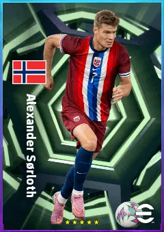Alexander Sørloth eFootball 2026 player card, 81 OVR CF
