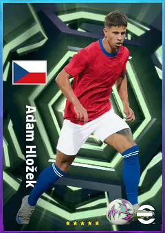 Adam Hložek eFootball 2026 player card, 80 OVR CF
