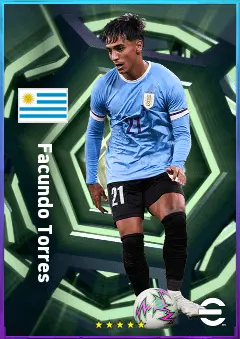 Facundo Torres eFootball 2026 player card, 80 OVR RWF