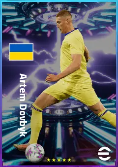 Artem Dovbyk eFootball 2026 player card, 82 OVR CF