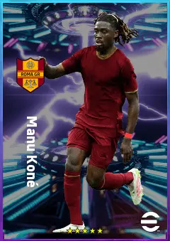 Manu Koné eFootball 2026 player card, 81 OVR CMF