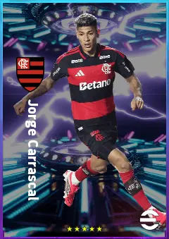 Jorge Carrascal eFootball 2026 player card, 80 OVR AMF