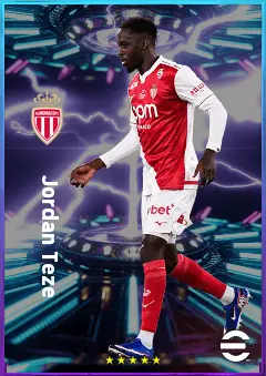 Jordan Teze eFootball 2026 player card, 81 OVR RB
