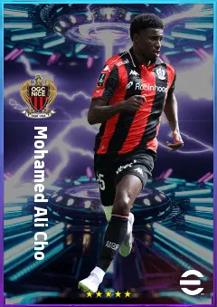 Mohamed Ali Cho eFootball 2026 player card, 80 OVR RWF
