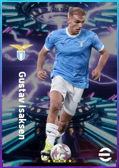 Gustav Isaksen eFootball 2026 player card, 79 OVR RWF