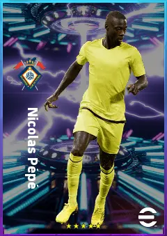 Nicolas Pépé eFootball 2026 player card, 80 OVR RWF
