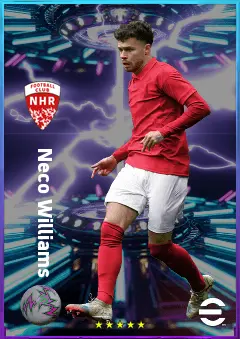 Neco Williams eFootball 2026 player card, 81 OVR LB