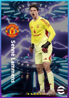 Senne Lammens eFootball 2026 player card, 82 OVR GK