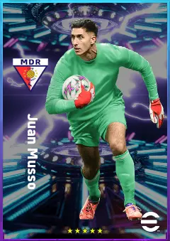 Juan Musso eFootball 2026 player card, 80 OVR GK