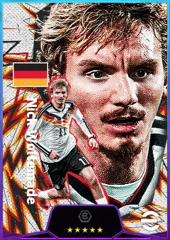 Nick Woltemade eFootball 2026 player card, 82 OVR CF