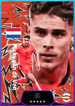 Micky van de Ven eFootball 2026 player card, 84 OVR LB