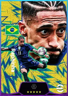 Raphinha eFootball 2026 player card, 85 OVR AMF