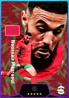 Noussair Mazraoui eFootball 2026 player card, 81 OVR LB