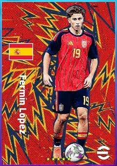 Fermín López eFootball 2026 player card, 95 OVR AMF