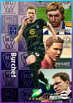 Burchet eFootball 2026 player card, 82 OVR RWF