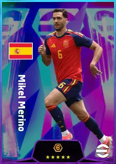 Mikel Merino eFootball 2026 player card, 82 OVR AMF